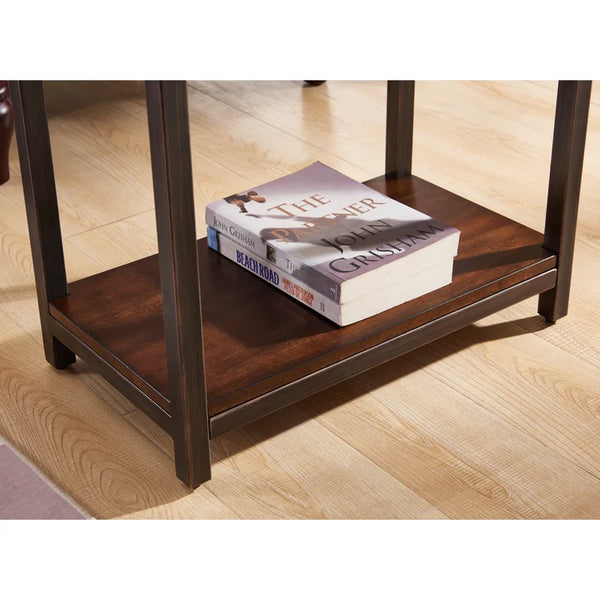 23'' Tall Solid + Manufactured Wood End Table with Storage