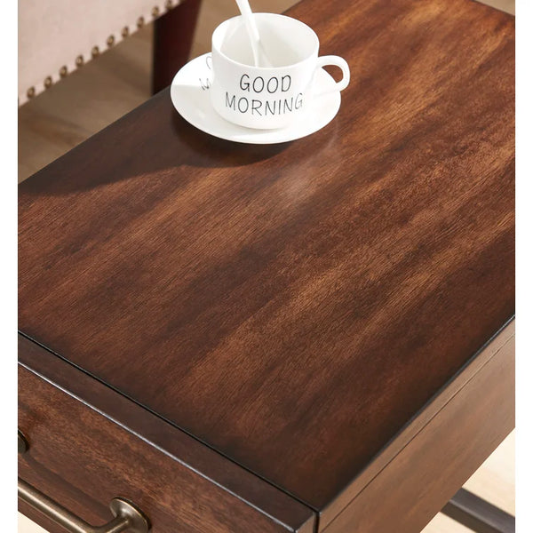 23'' Tall Solid + Manufactured Wood End Table with Storage