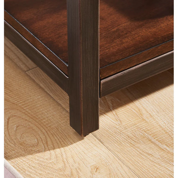 23'' Tall Solid + Manufactured Wood End Table with Storage