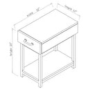 23'' Tall Solid + Manufactured Wood End Table with Storage