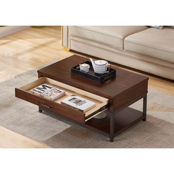 Brown Coffee Table with Storage