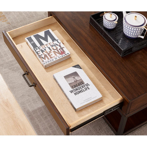 Brown Coffee Table with Storage