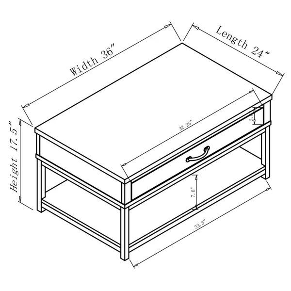 Brown Coffee Table with Storage
