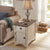 23'' Tall White End Table with Storage and Built-In Outlets