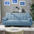 Blue Polyester Blend 75'' Square Arm Sofa