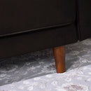 75'' Brown Faux Leather Square Arm Sofa