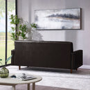 75'' Brown Faux Leather Square Arm Sofa
