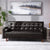 75'' Brown Faux Leather Square Arm Sofa