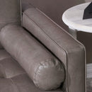 75'' Khaki Faux Leather Square Arm Sofa